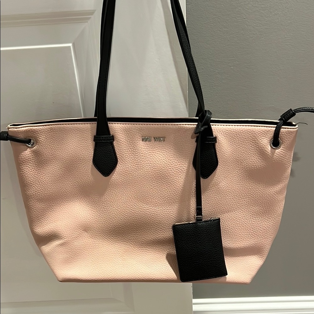 Nine West Pink and Black Tote Bag
